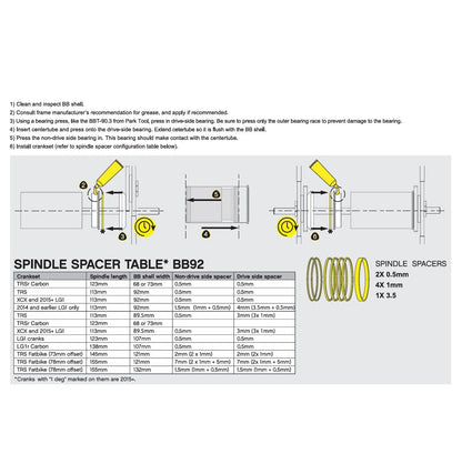 Movimento Centrale E-THIRTEEN BB92 Asse 24 mm Press-Fit
