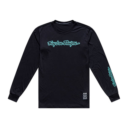 Maglia TROY LEE DESIGNS SKYLINE RIDE SIGNATURE Maniche Lunghe Nero/Turchese