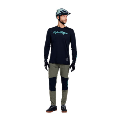 Maglia TROY LEE DESIGNS SKYLINE RIDE SIGNATURE Maniche Lunghe Nero/Turchese