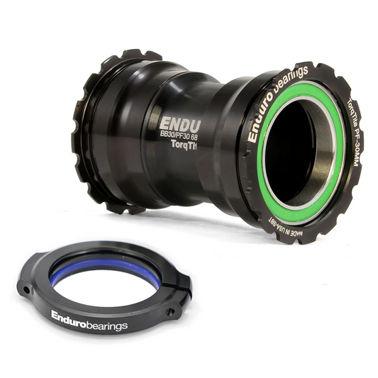 CUSCINETTI ENDURO Movimento centrale TorqTite PF30 asse 30 mm (stretto) Acciaio inox nero