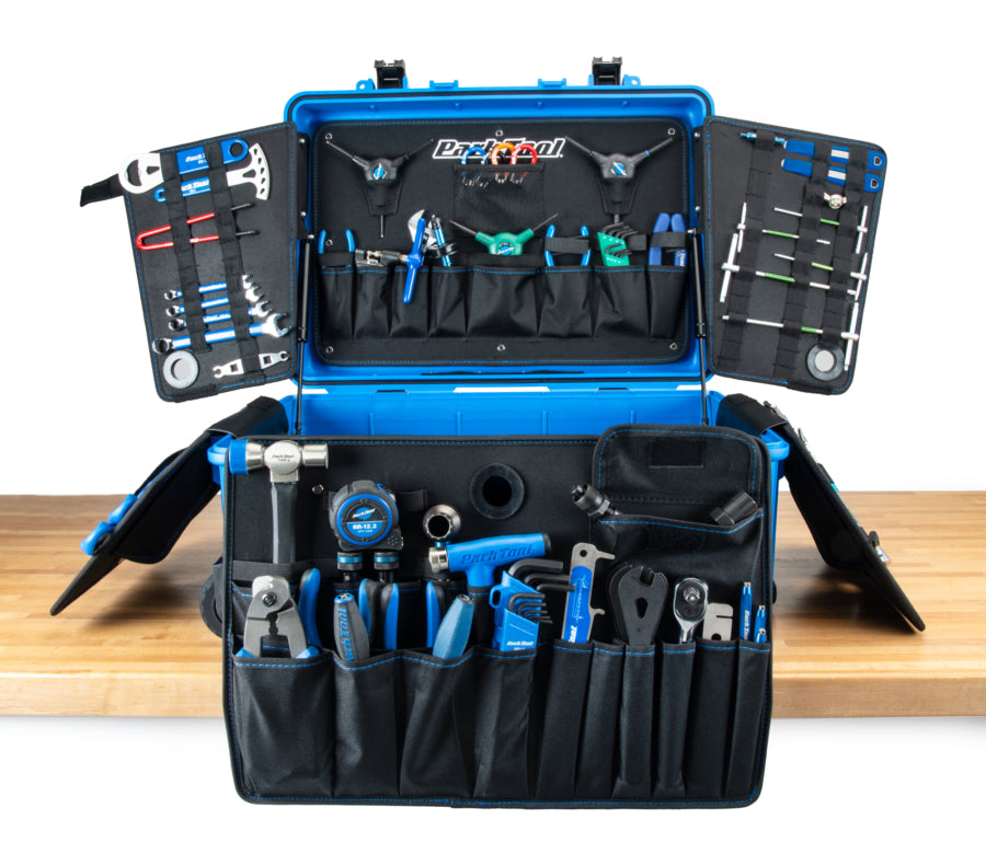 Park Tool BRK-1 aperta con tutti gli attrezzi riposti