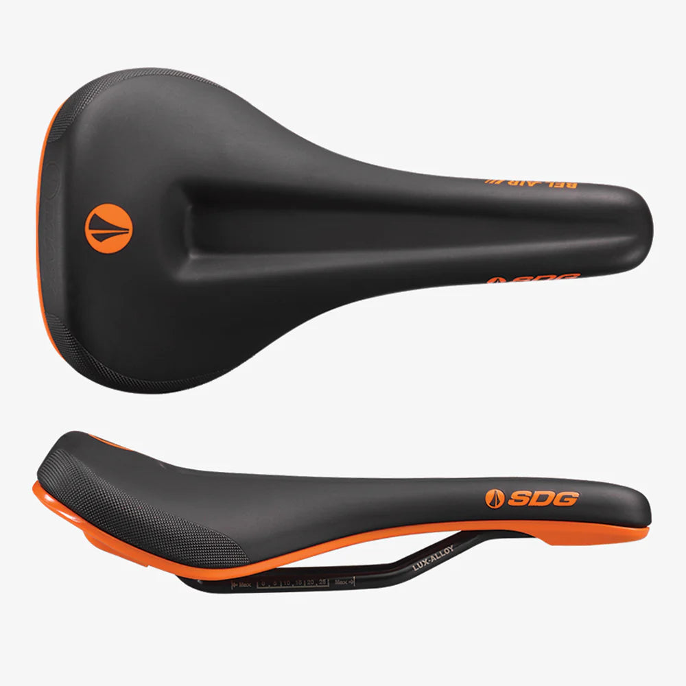 SDG BEL-AIR V3 MAX Sella Lux-Alloy Sella in lega Nero/Arancione