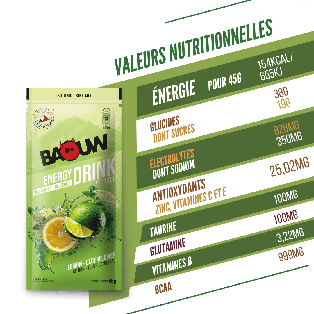 BAOUW ISOTONIC Bevanda energetica (45 g) Tiglio/Sambuco