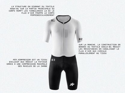 Combinaison ASSOS EQUIPE RS RAPIDFIRE S11 Bianco/Nero