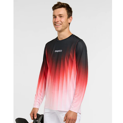 Maillot DHARCO RACE PRISM Maniche Lunghe Rosso