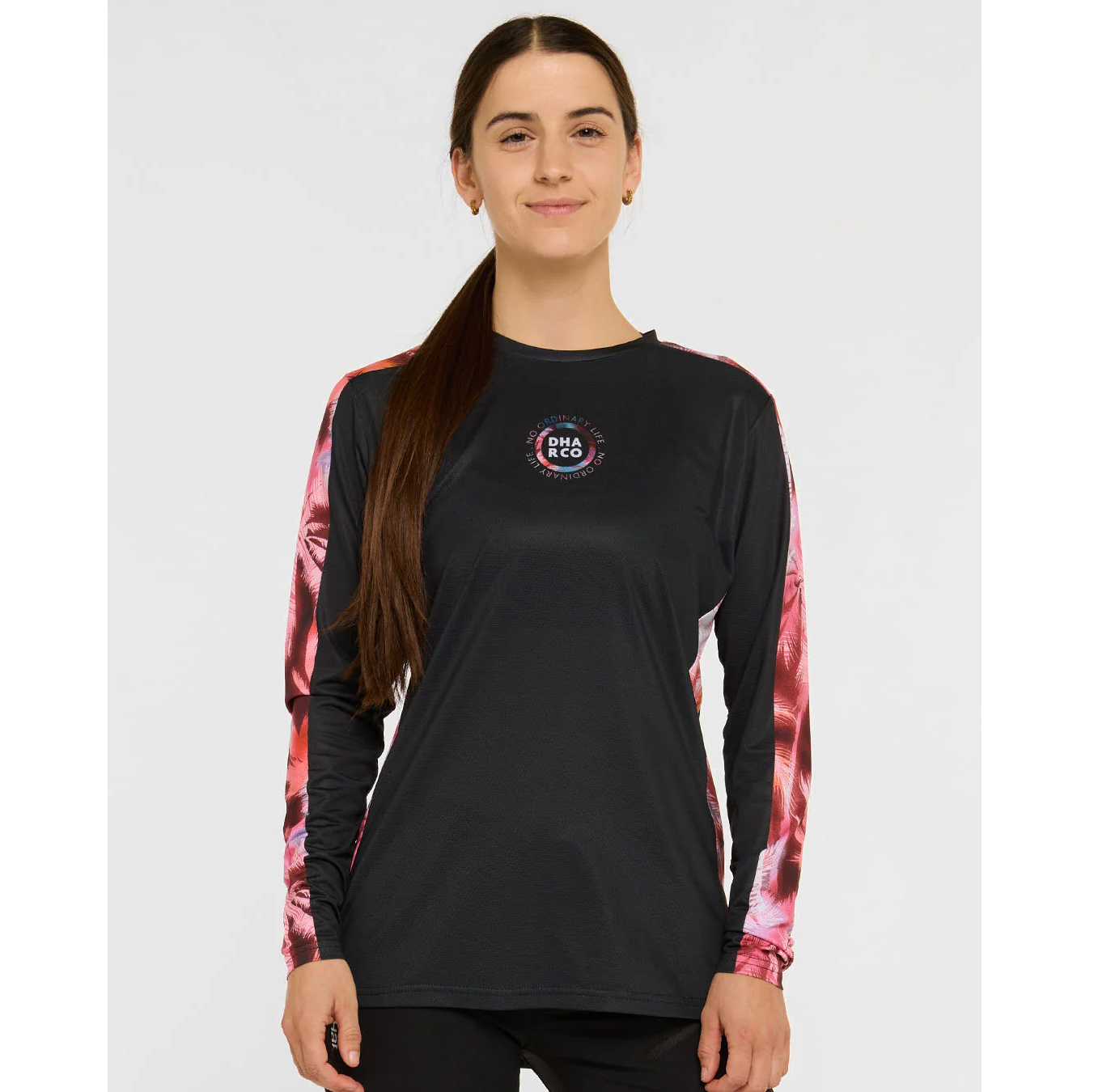 Maglia a maniche lunghe DHARCO RACE NEBULA Donna Nero/Rosa