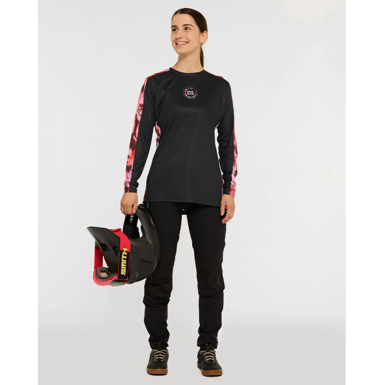 Maglia a maniche lunghe DHARCO RACE NEBULA Donna Nero/Rosa