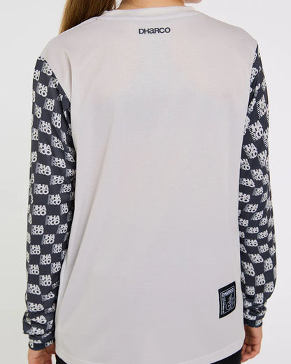 Maglia DHARCO GRAVITY OFFSET Junior Maniche Lunghe Bianco/Nero