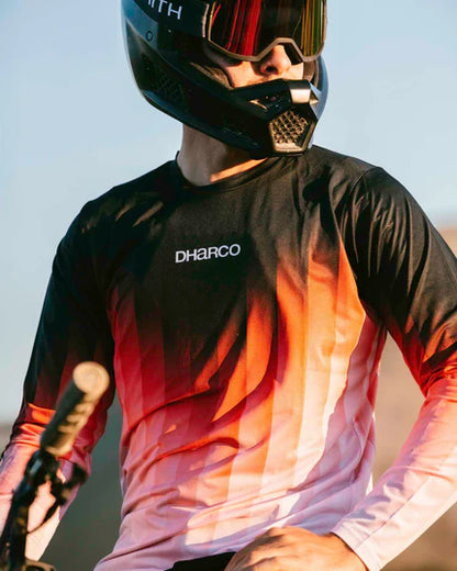 Maillot DHARCO RACE PRISM Maniche Lunghe Rosso