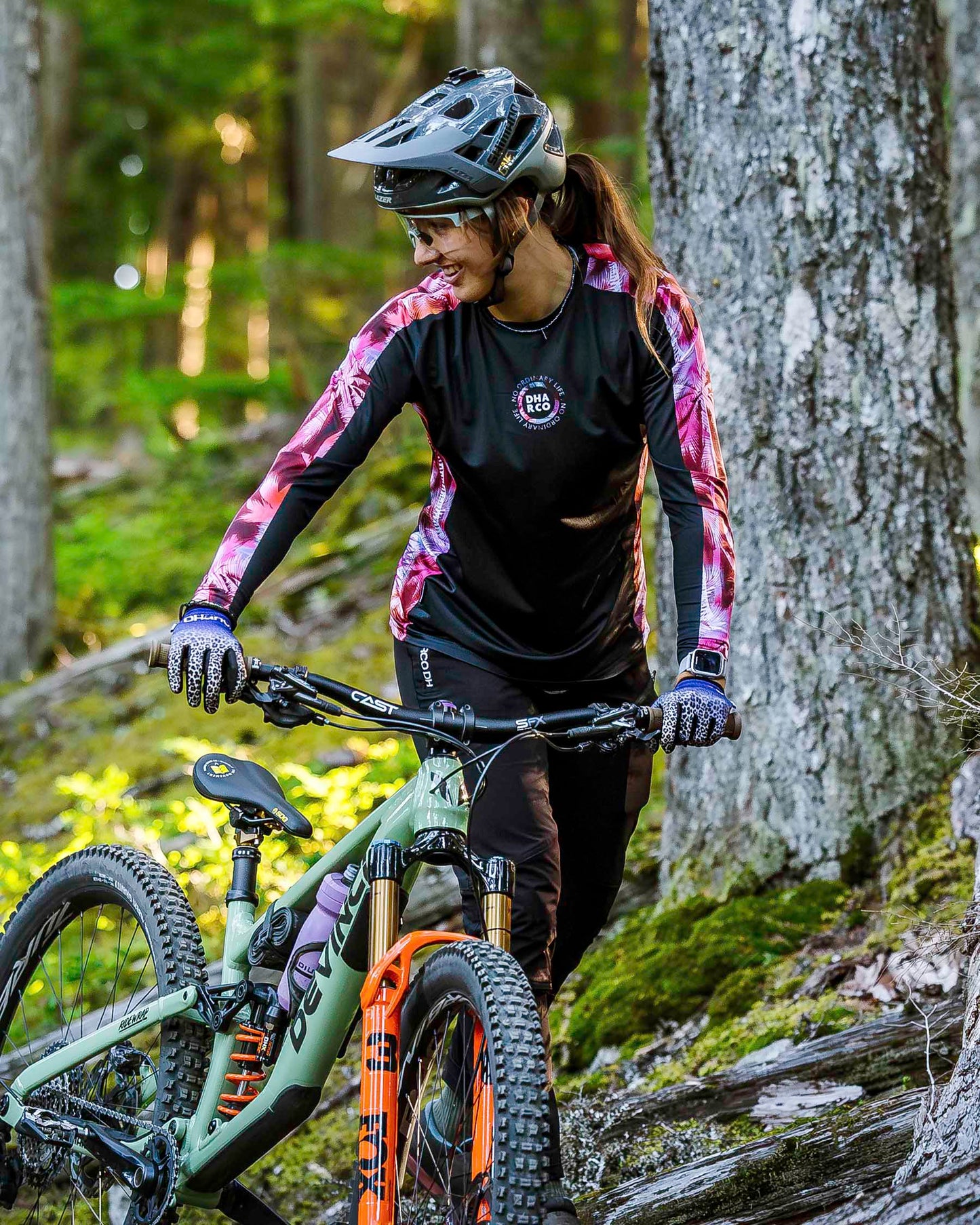 Maglia a maniche lunghe DHARCO RACE NEBULA Donna Nero/Rosa