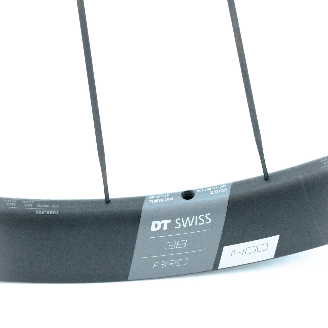 Coppia di ruote DT SWISS ARC 1400 DICUT 38 DISC Tubeless Ready (Center Lock)