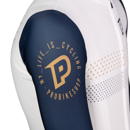 Maglia PROBIKESHOP By CHEF DE FILE Maniche Corte Blu marino/Bianco