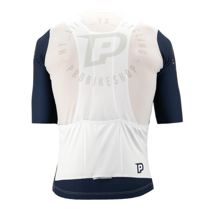 Maglia PROBIKESHOP By CHEF DE FILE Maniche Corte Blu marino/Bianco