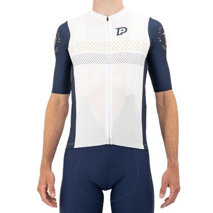 Maglia PROBIKESHOP By CHEF DE FILE Maniche Corte Blu marino/Bianco