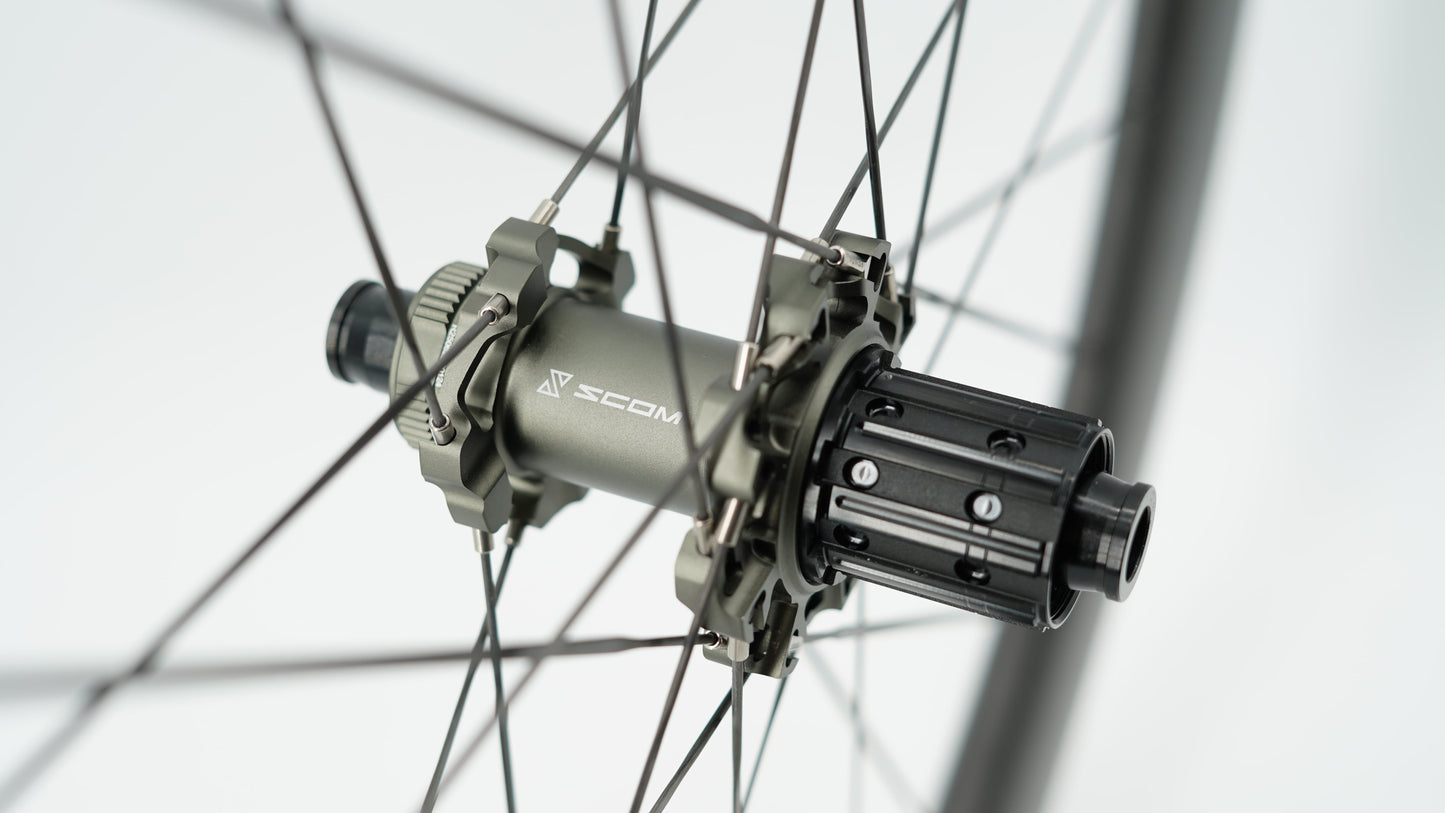 Coppia di ruote SCOM ULTRA + Tubeless Ready (bloccaggio centrale)