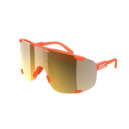 Occhiali POC DEVOUR + Arancio Fluo Traslucido Lente Clarity Road Partly Sunny Gold