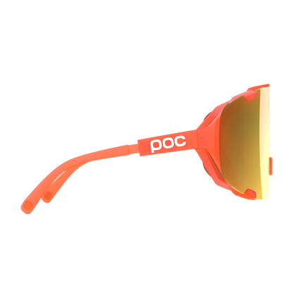 Occhiali POC DEVOUR + Arancio Fluo Traslucido Lente Clarity Road Partly Sunny Gold