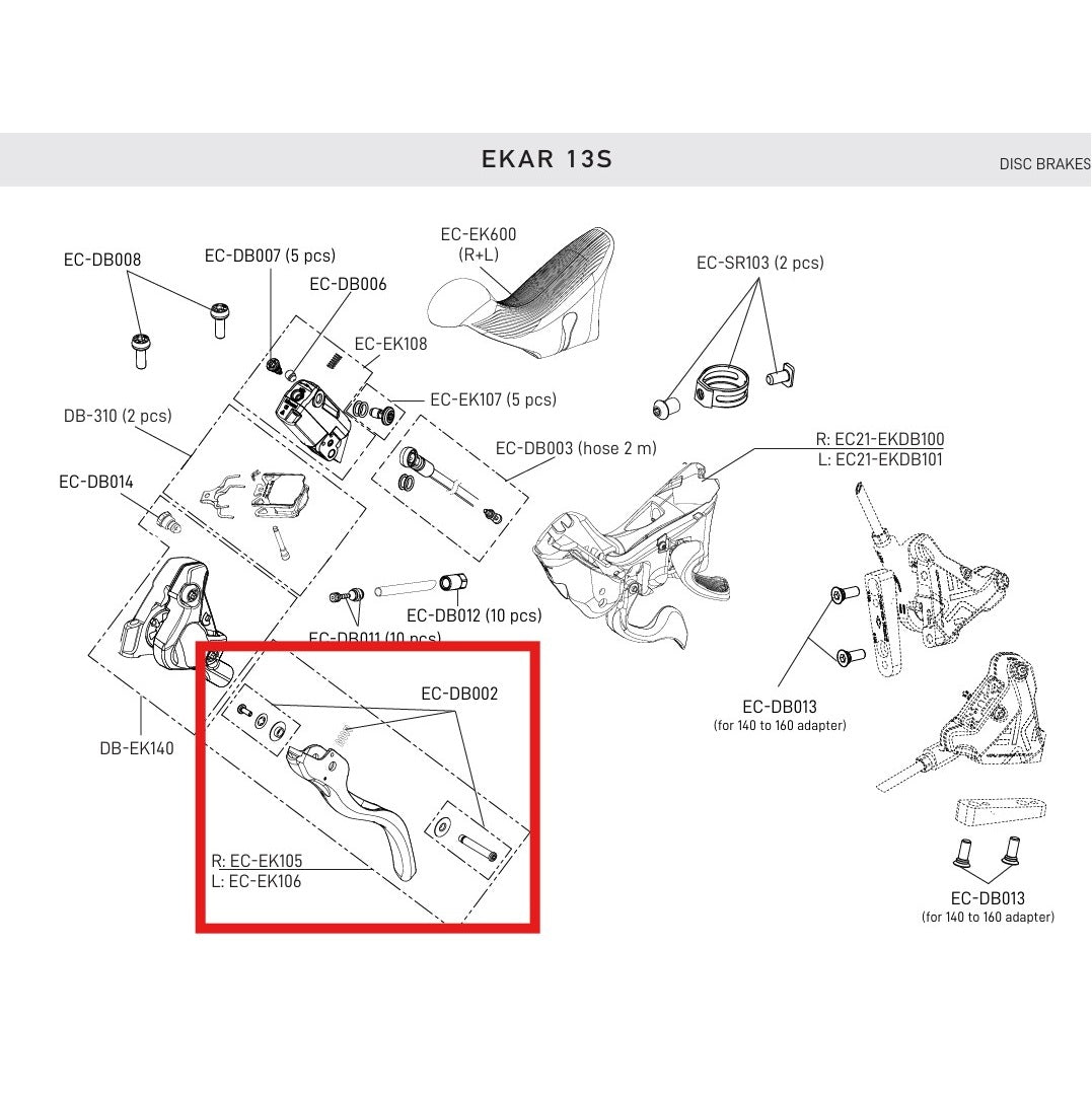LEVA FRENO DESTRA CAMPAGNOLO EKAR 13V DISC