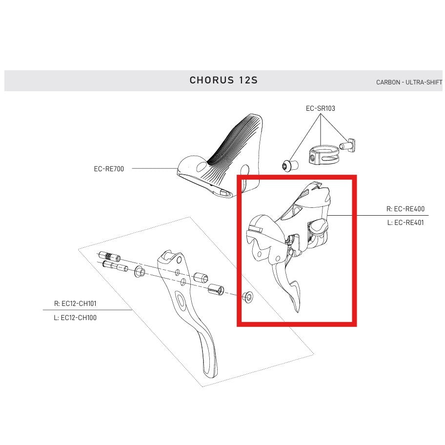 CAMPAGNOLO RECORD / CHORUS 12V 2019 Corpo cambio sinistro Cerchio Freni