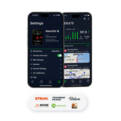 Ciclocomputer GPS BRYTON RIDER 550 E — app Bryton Active