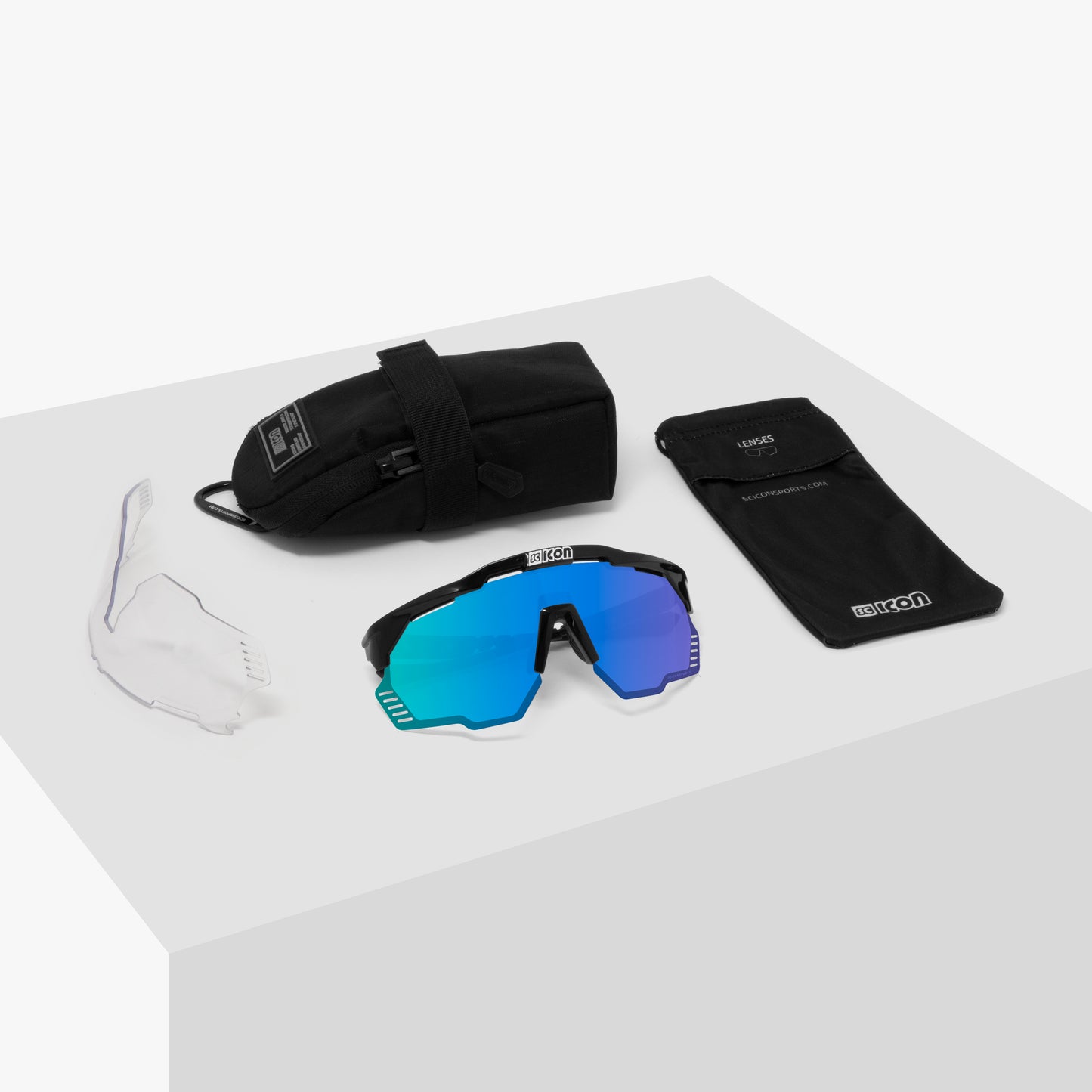Occhiali da sole SCICON AEROSHADE KUNKEN Nero Multimirror Blu