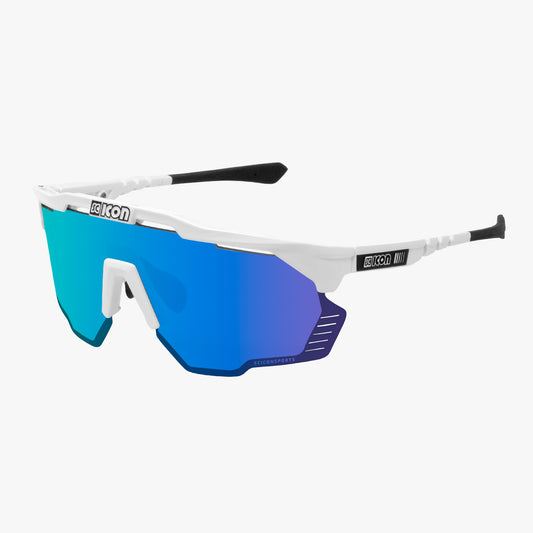 Occhiali da sole SCICON AEROSHADE KUNKEN Bianco Multimirror Blu
