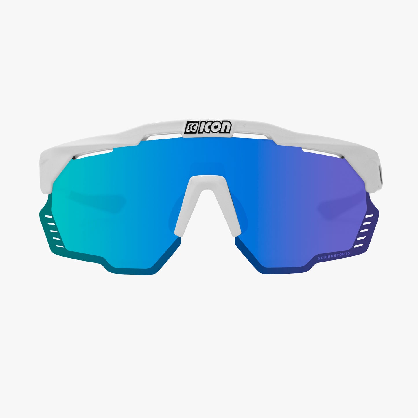 Occhiali da sole SCICON AEROSHADE KUNKEN Bianco Multimirror Blu