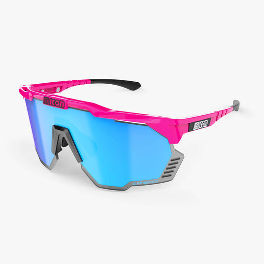 Occhiali da sole SCICON AEROSHADE KUNKEN Rosa Fluo Blu Multimirror