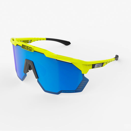Occhiali SCICON AEROSHADE KUNKEN Giallo fluo Multimirror Blu