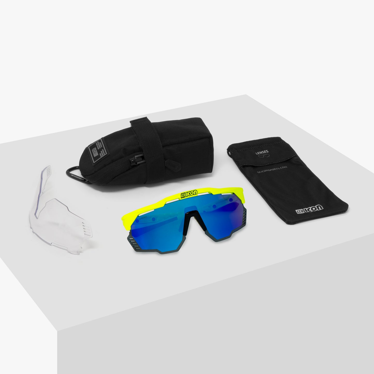 Occhiali SCICON AEROSHADE KUNKEN Giallo fluo Multimirror Blu