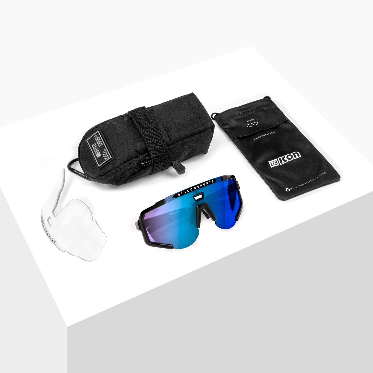 Occhiali SCICON AEROSCOPIO Nero Multimirror Blu