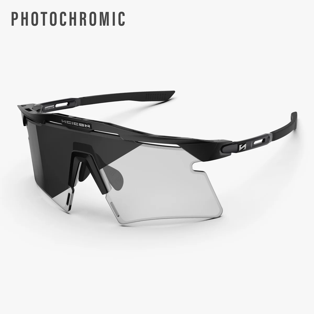 Occhiali SCICON AEROSHADE 2.0 TITANIUM Lente fotocromatica nera opaca e grigia