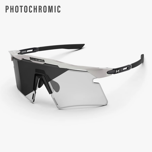 SCICON AEROSHADE 2.0 Occhiali in metallo bianco TITANIO Lenti fotocromatiche grigie