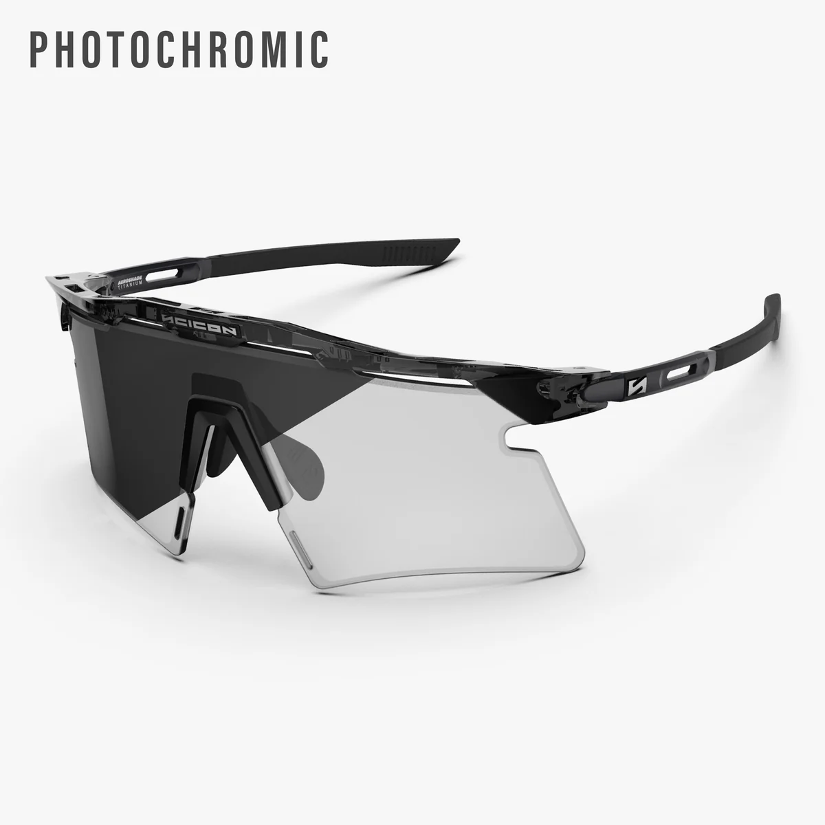 Occhiali da sole SCICON AEROSHADE 2.0 TITANIUM Nero Cristallo Lucido Grigio Lenti Fotocromatiche