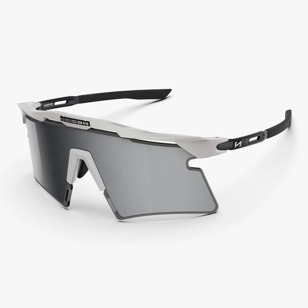 SCICON AEROSHADE 2.0 TITANIO Metallo Bianco Multimirror Argento + Occhiali Rosa
