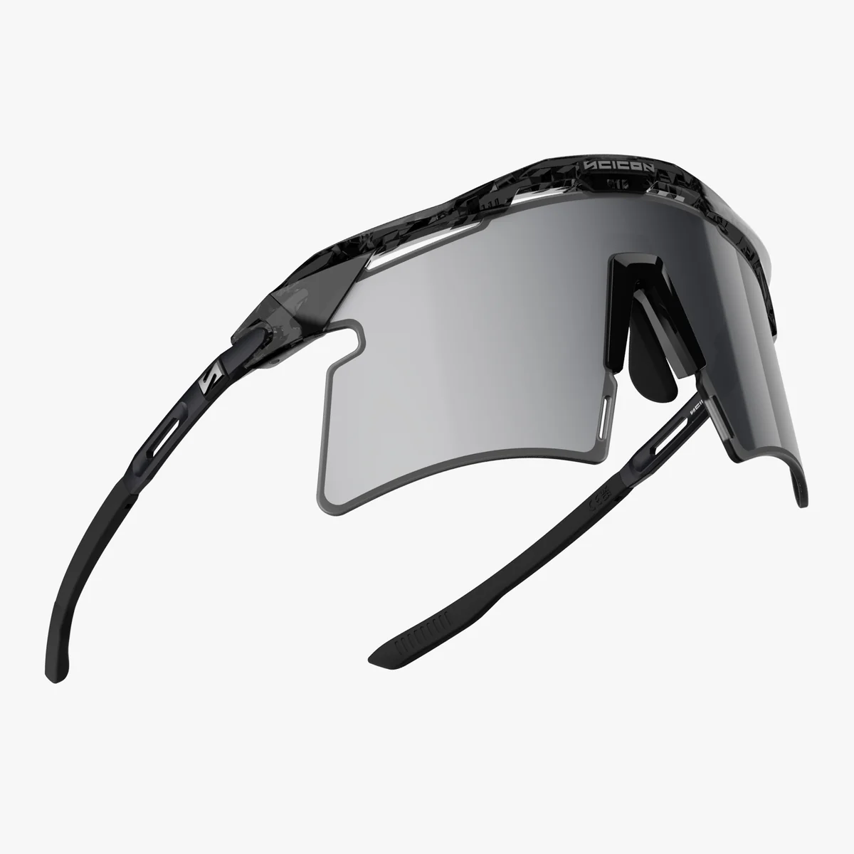 SCICON AEROSHADE 2.0 Occhiali TITANIO Nero Cristallo Lucido Multimirror Argento + Lente Rosa
