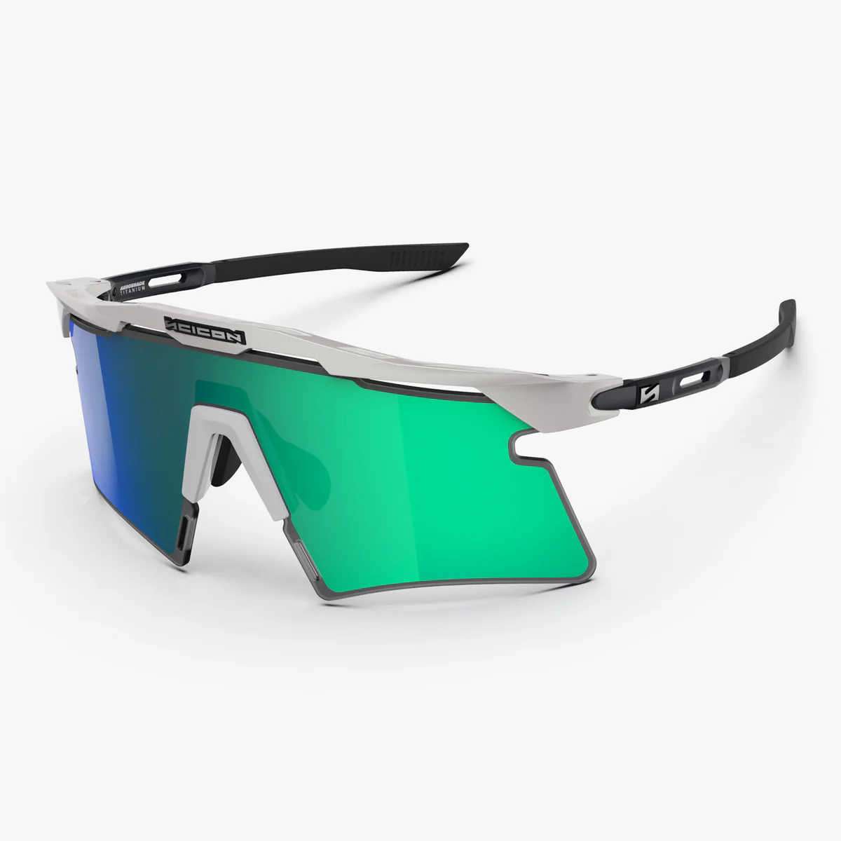 Occhiali da sole SCICON AEROSHADE 2.0 TITANIUM Bianco Metallo Lente Multimirror Blu Verde + Rosa