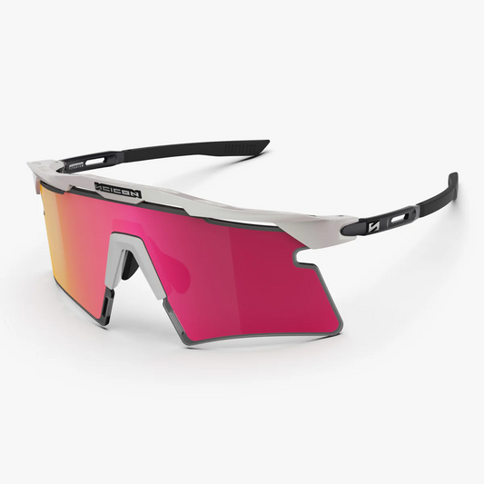 SCICON AEROSHADE 2.0 TITANIO Metallo bianco Multimirror Sunburts + Occhiali rosa