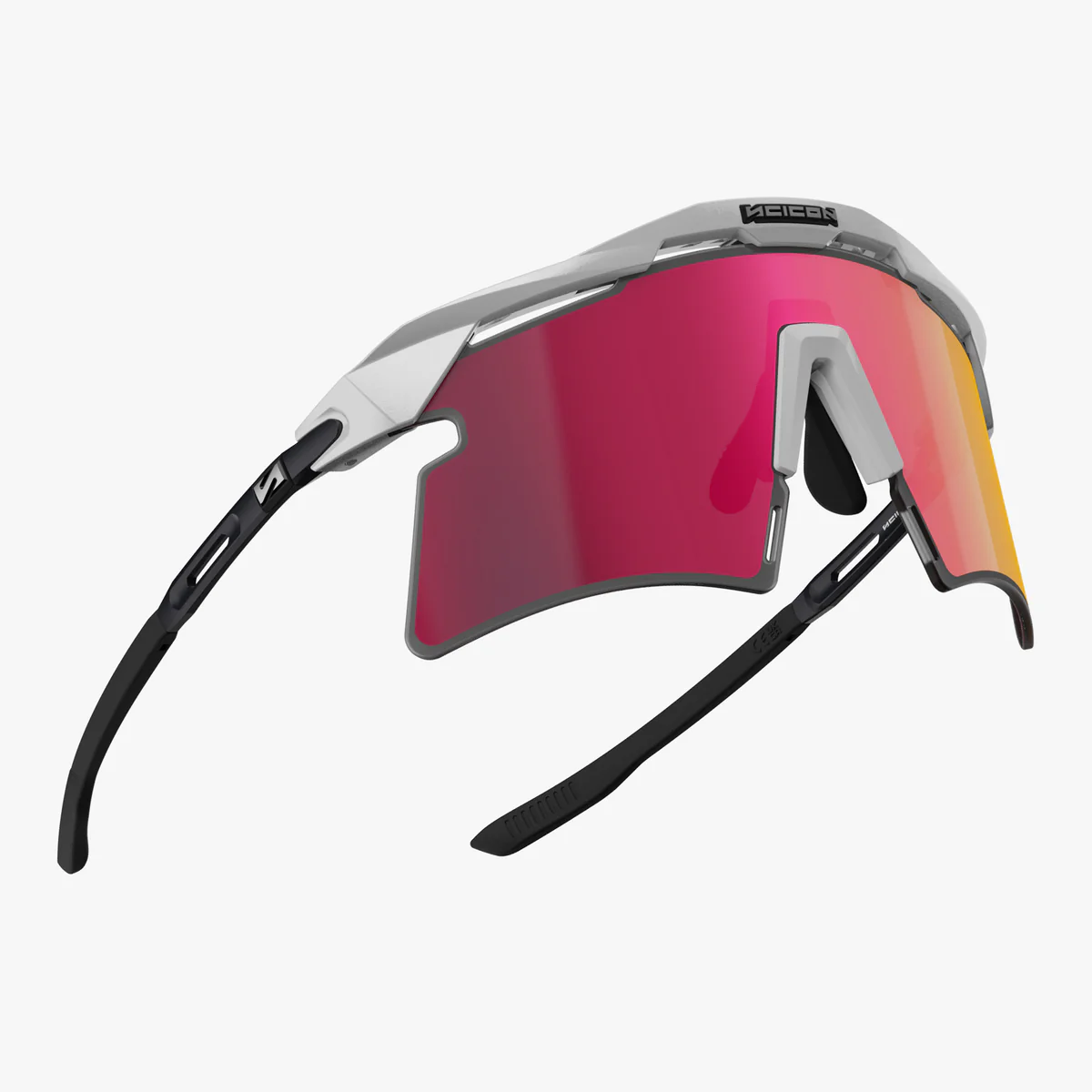 SCICON AEROSHADE 2.0 TITANIO Metallo bianco Multimirror Sunburts + Occhiali rosa