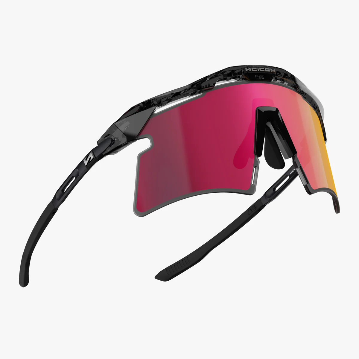 Occhiali da sole SCICON AEROSHADE 2.0 TITANIUM Black Crystal Gloss Multimirror Sunburts + Lente rosa
