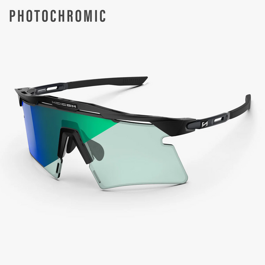 SCICON AEROSHADE 2.0 TITANIUM Occhiali Nero Opaco Blu Verde Lente Fotocromatica