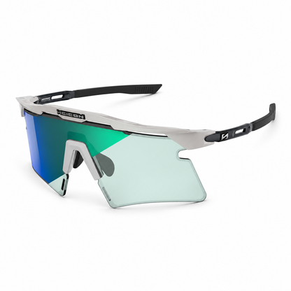 Occhiali SCICON AEROSHADE 2.0 TITANIUM Bianco Metal Lente Fotocromatica Blue Green