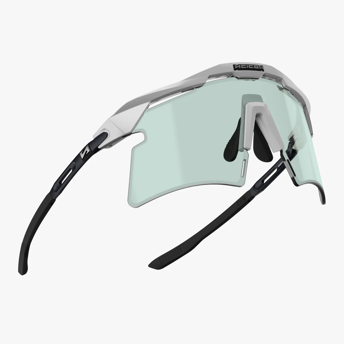 SCICON AEROSHADE 2.0 Occhiali in metallo bianco TITANIO Lente fotocromatica blu verde