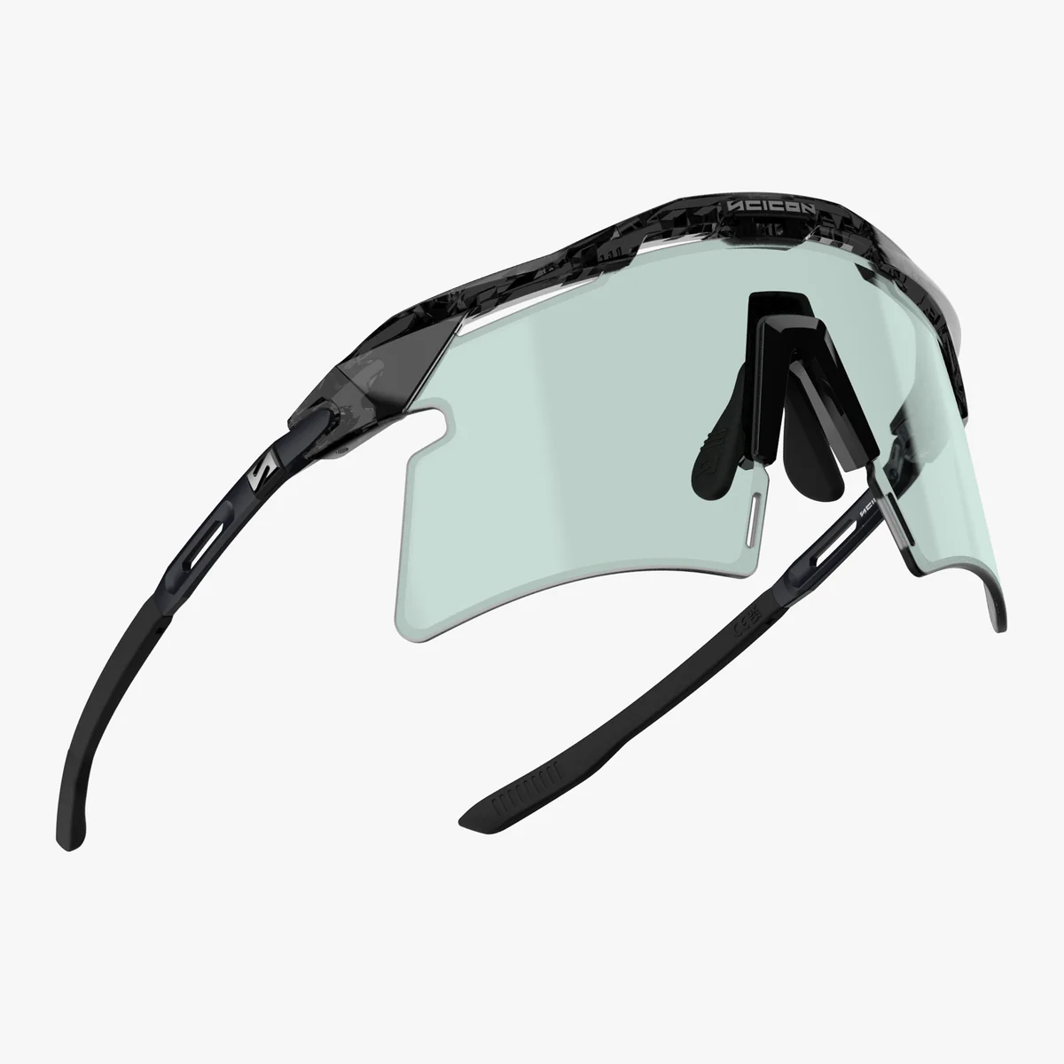 Occhiali da sole SCICON AEROSHADE 2.0 TITANIUM Nero Cristallo Lucido Blu Verde Lente Fotocromatica
