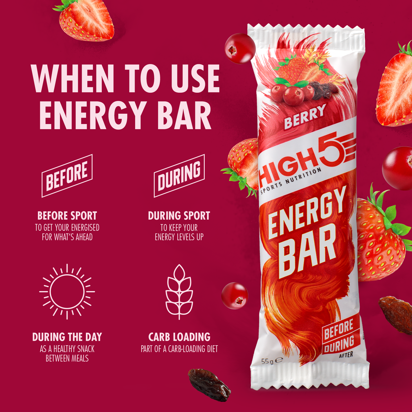 Barretta energetica HIGH5 ENERGY BAR (55g) Frutti rossi