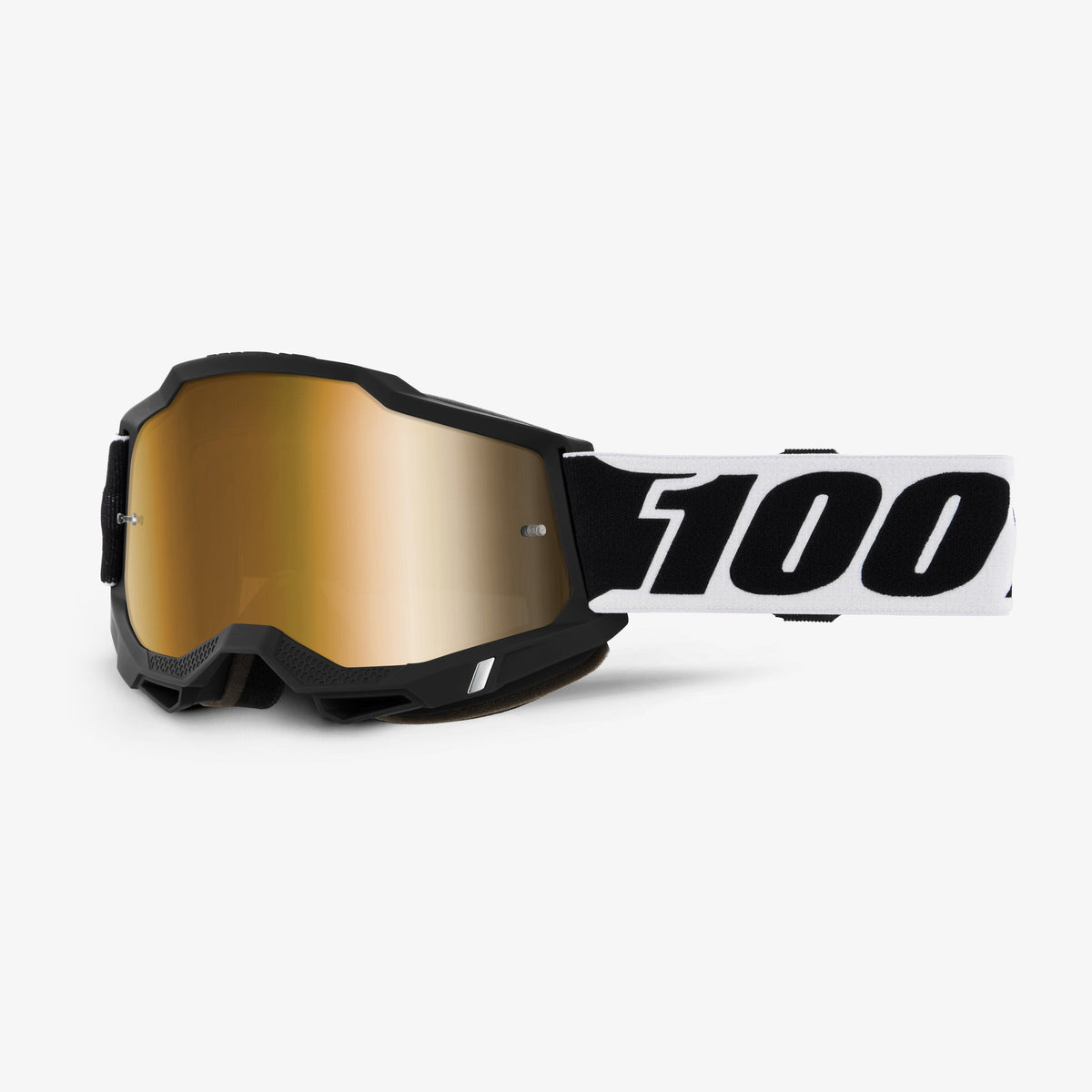 Maschera 100% ACCURI 2 nera con lente a specchio dorata