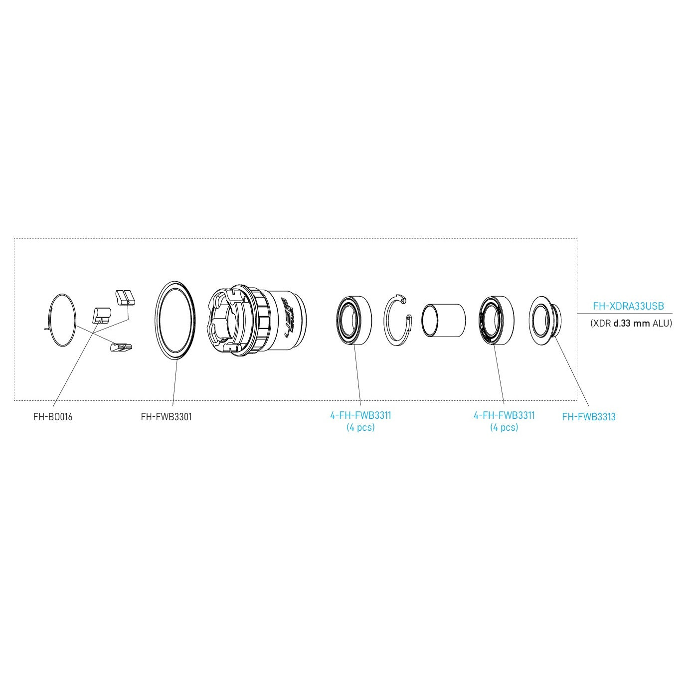 Corpo ruota libera in alluminio CAMPAGNOLO USB Type SRAM XDR 13V