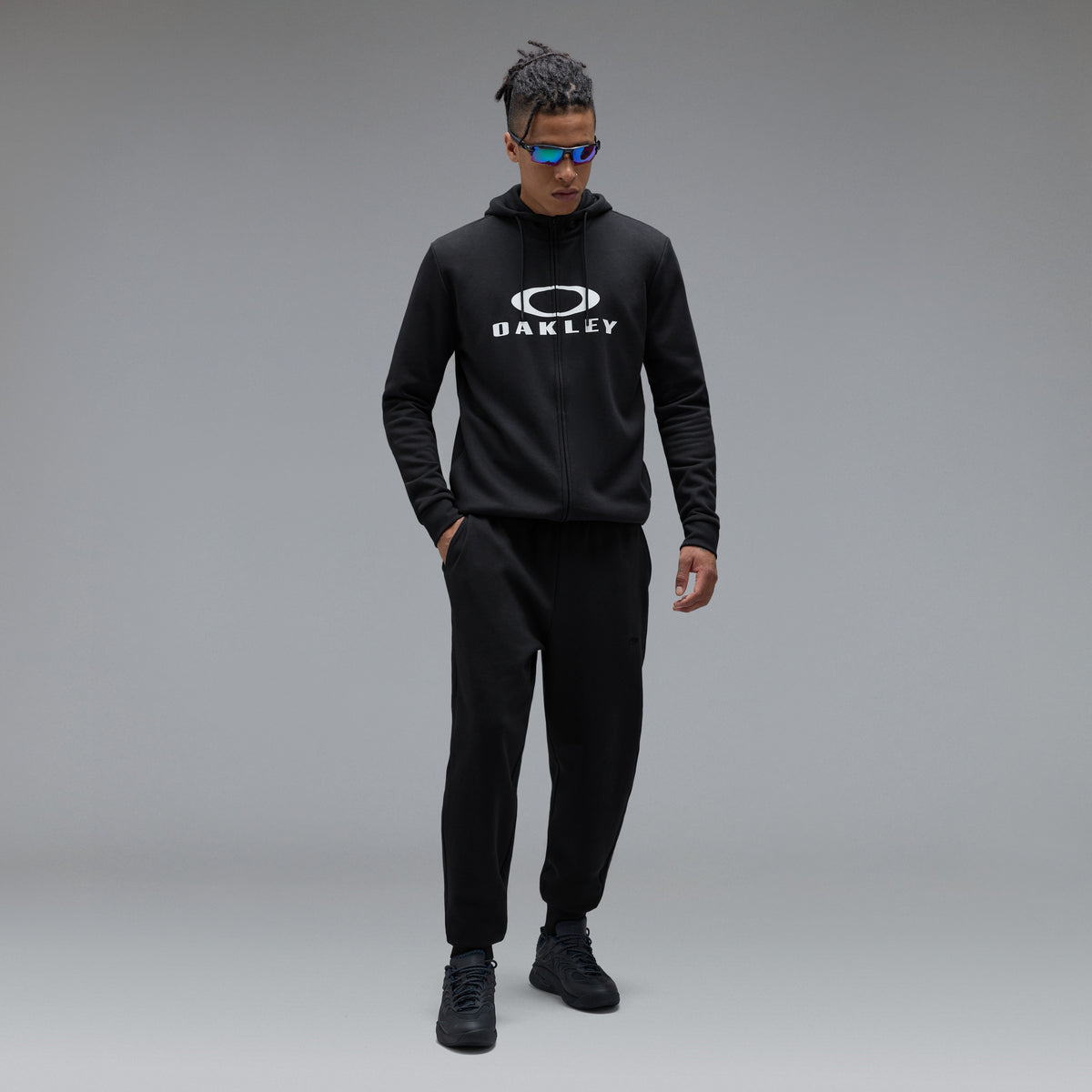 Felpa con Cappuccio OAKLEY BARK FZ HOODIE 2.0 Nero/Bianco