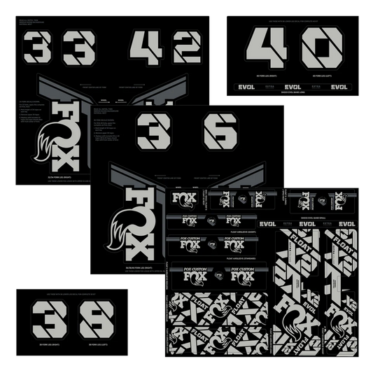 Kit di adesivi FOX per forcella e ammortizzatore grigio