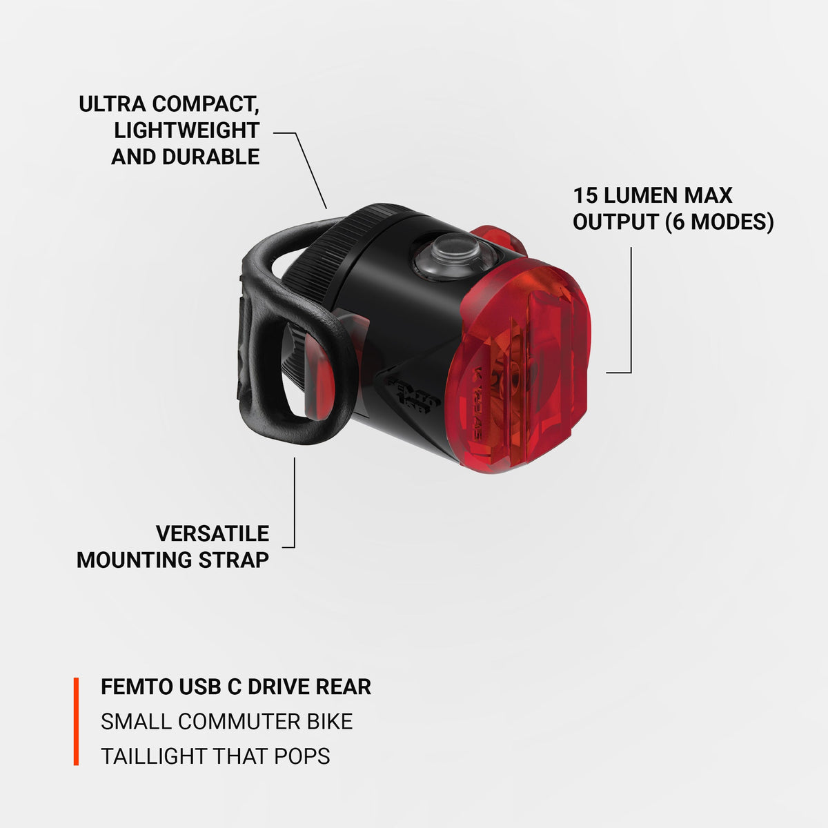 LEZYNE FEMTO USB C DRIVE posteriore - punti di forza